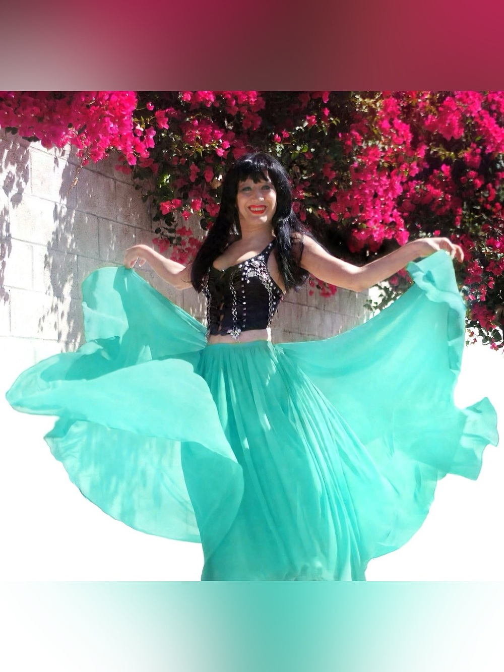 Aqua Green chiffon skirt double circle Ameynra design. New. All sizes in stock